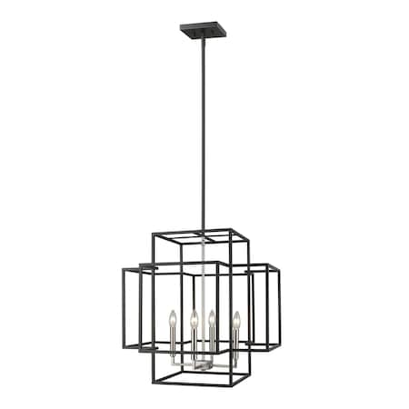 Titania 4 Light Pendant, Black